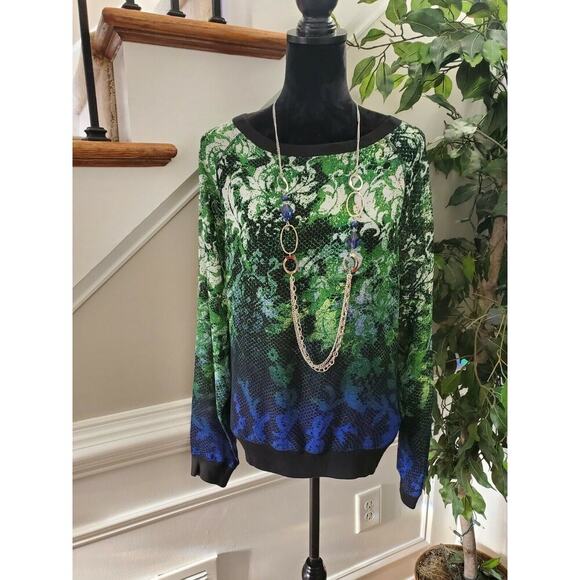 Sunset Rd Women's Multicolor 100% Polyester Round Neck Long Sleeve Shirt Size 12 - Picture 11 of 11